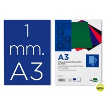 TAPA ENCUADERNACION LIDERPAPEL CARTON A3 1MM AZUL