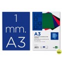 TAPA ENCUADERNACION LIDERPAPEL CARTON A3 1MM AZUL