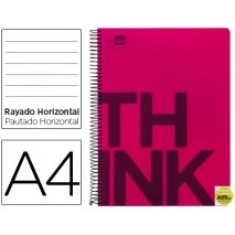 BLOC ESPIRAL LIDERPAPEL A4 MICRO THINK TAPA POLIPROPILENO 160H 70G HORIZONTAL 5 BANDAS 4 TALADROS. R