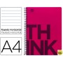 BLOC ESPIRAL LIDERPAPEL A4 MICRO THINK TAPA POLIPROPILENO 160H 70G HORIZONTAL 5 BANDAS 4 TALADROS. R
