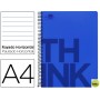 BLOC ESPIRAL LIDERPAPEL A4 MICRO THINK TAPA POLIPROPILENO 160H 70G HORIZONTAL 5 BANDAS 4 TALADROS. A