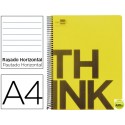 BLOC ESPIRAL LIDERPAPEL A4 MICRO THINK TAPA POLIPROPILENO 160H 70G HORIZONTAL 5 BANDAS 4 TALADROS. A
