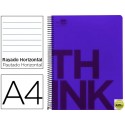 BLOC ESPIRAL LIDERPAPEL A4 MICRO THINK TAPA POLIPROPILENO 160H 70G HORIZONTAL 5 BANDAS 4 TALADROS. V