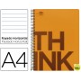 BLOC ESPIRAL LIDERPAPEL A4 MICRO THINK TAPA POLIPROPILENO 160H 70G HORIZONTAL 5 BANDAS 4 TALADROS. N