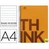 BLOC ESPIRAL LIDERPAPEL A4 MICRO THINK TAPA POLIPROPILENO 160H 70G HORIZONTAL 5 BANDAS 4 TALADROS. N