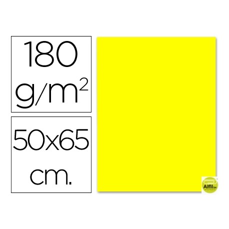 CARTULINA LIDERPAPEL 50X65 CM 180G/M2 AMARILLO LIMON