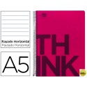 BLOC ESPIRAL LIDERPAPEL A5 MICRO THINK TAPA POLIPROPILENO 160H 70G HORIZONTAL 5 BANDAS 6 TALADROS. R