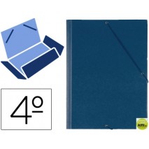 CARPETA GOMAS SOLAPAS PLASTICOSARO CUARTO AZUL
