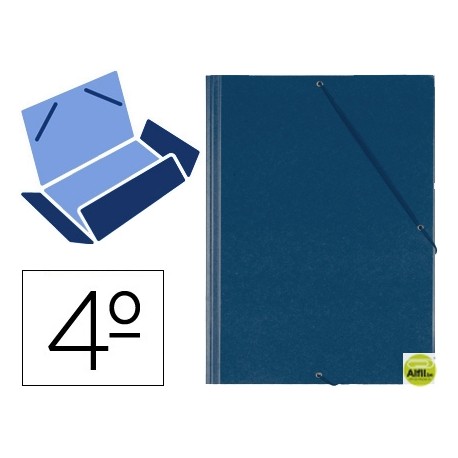 CARPETA GOMAS SOLAPAS PLASTICOSARO CUARTO AZUL
