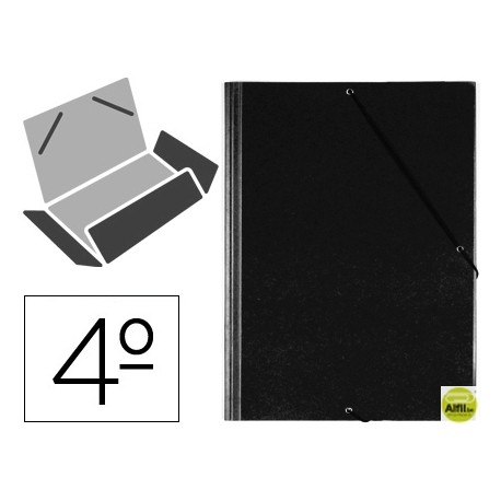CARPETA GOMAS SOLAPAS PLASTICOSARO CUARTO NEGRO