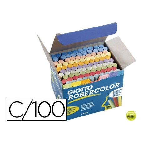 TIZA COLOR ANTIPOLVO ROBERCOLOR -CAJA DE 100 UNIDADES