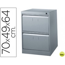 FICHERO CAJONES DE SUELO METALICO DE 2 CAJONES 70CM ALTO,64CM PROF,49CM ANCHOCOLOR GRIS N.1375