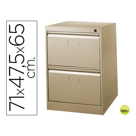 FICHERO CAJONES DE SUELO METALICO DE 2 CAJONES 71CM ALTO,65CM PROF,47,5 ANCHOCOLOR BEIGE N.34