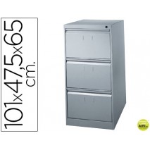 FICHERO CAJONES DE SUELO METALICO DE 3 CAJONES 101 ALTO,65 PROF. 47,5 ANCHO COLOR GRIS N.1375