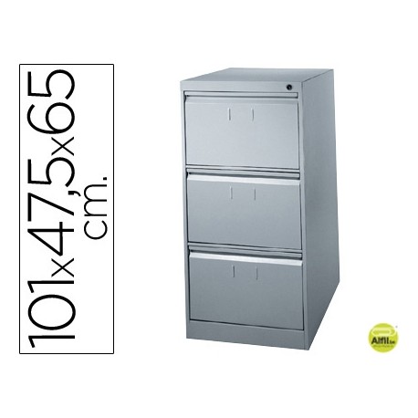 FICHERO CAJONES DE SUELO METALICO DE 3 CAJONES 101 ALTO,65 PROF. 47,5 ANCHO COLOR GRIS N.1375