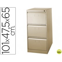 FICHERO CAJONES DE SUELO METALICO DE 3 CAJONES 101 ALTO,65 PROF. 47,5 ANCHO COLOR BEIGE N.34