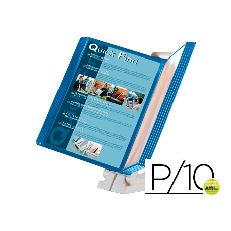 PORTACATALOGOS SOBREMESA -QUICK FIND AZUL 10 FUNDAS