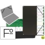 CARPETA CLASIFICADOR TAPA DE PLASTICO PARDO FOLIO -9 DEPARTAMENTOS NEGRO
