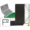 CARPETA CLASIFICADOR TAPA DE PLASTICO PARDO FOLIO -9 DEPARTAMENTOS NEGRO