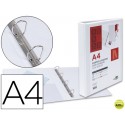 CARPETA CANGURO 4 ANILLAS MIXTAS 16MM LIDERPAPEL A4 PLASTICO BLANCA
