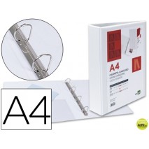 CARPETA CANGURO 4 ANILLAS MIXTAS 40MM LIDERPAPEL A4 PLASTICO BLANCA