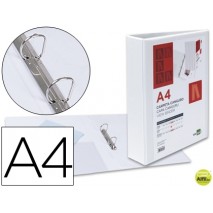 CARPETA CANGURO 2 ANILLAS MIXTAS 55MM LIDERPAPEL A4 PLASTICO BLANCA