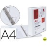 CARPETA CANGURO 4 ANILLAS MIXTAS 55MM LIDERPAPEL A4 PLASTICO BLANCA