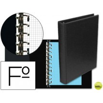 CARPETA MULTIFIN ALFA 3005-G 16 ANILLAS 40 MM PLASTICO FOLIO NEGRO