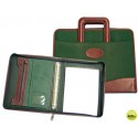 CARTERA PORTADOCUMENTOS 35-921VERDE/MARRON 360X285MM CON ASA4 ANILLAS 40 MM CREMALLERA -CON DEPARTAM