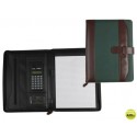 CARPETA PORTAFOLIOS 35-857-MV MARRON/VERDE 350X260 MM CON CREMALLERA CON CALCULADORA-CON DEPARTAMENT