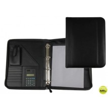 CARPETA PORTAFOLIOS 80-848 NEGRA 260X355 MM CREMALLERA 4 ANILLAS 40 MM CALCULADORA CON BOLSA PARA MO
