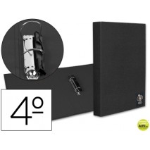 CARPETA LIDERPAPEL 2 ANILLAS 25 MM PLASTICO CUARTO NEGRA