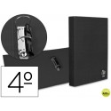 CARPETA LIDERPAPEL 2 ANILLAS 25 MM PLASTICO CUARTO NEGRA