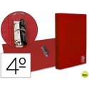 CARPETA LIDERPAPEL 2 ANILLAS 25 MM PLASTICO CUARTO ROJA