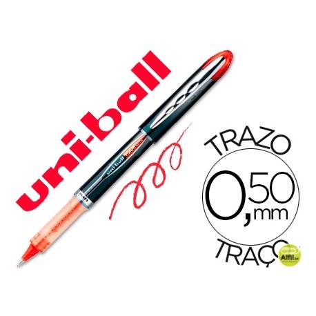 ROTULADOR UNI-BALL ROLLER UB-205 VISION ROJO 0,5 MM -UNIDAD