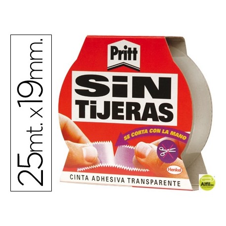 CINTA ADHESIVA PRITT SIN TIJERAS 25X19MM UNIDAD