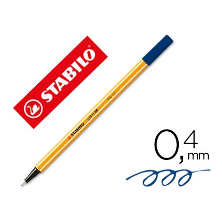 ROTULADOR STABILO PUNTA DE FIBRA POINT 88 AZUL OSCURO 0,4 MM