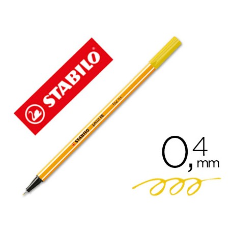 ROTULADOR STABILO PUNTA DE FIBRA POINT 88 AMARILLO 0,4 MM