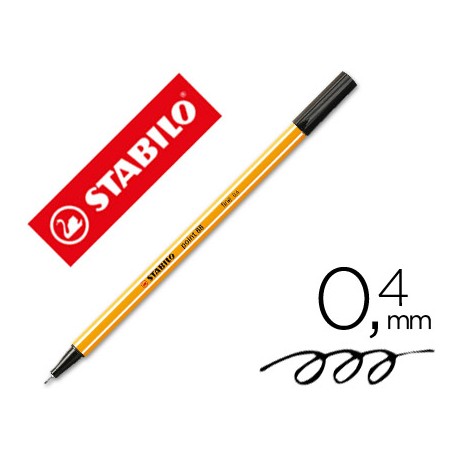 ROTULADOR STABILO PUNTA DE FIBRA POINT 88 NEGRO 0,4 MM