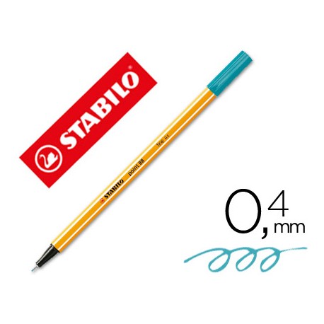 ROTULADOR STABILO PUNTA DE FIBRA POINT 88 AZUL TURQUESA 0,4 MM