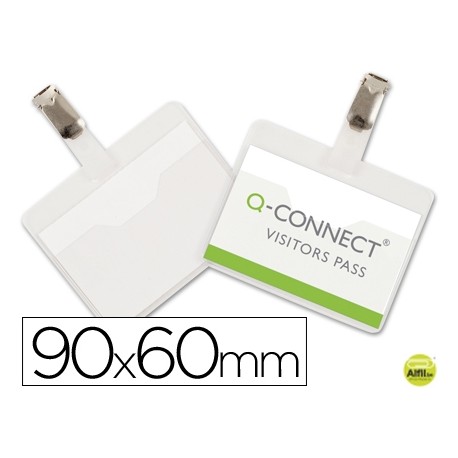 IDENTIFICADOR CON PINZA Q-CONNECT KF01560 60X90 MM -CON APERTURA SUPERIOR