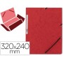 CARPETA Q-CONNECT GOMAS KF02165 CARTON SIMIL-PRESPAN SOLAPAS 320X243 MM ROJA