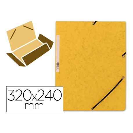CARPETA Q-CONNECT GOMAS KF02166 CARTON SIMIL-PRESPAN SOLAPAS 320X243 MM AMARILLA