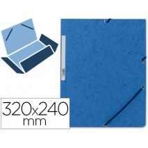 CARPETA Q-CONNECT GOMAS KF02167 CARTON SIMIL-PRESPAN SOLAPAS 320X243 MM AZUL