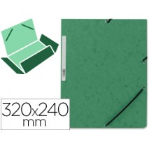 CARPETA Q-CONNECT GOMAS KF02168 CARTON SIMIL-PRESPAN SOLAPAS 320X243 MM VERDE