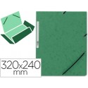 CARPETA Q-CONNECT GOMAS KF02168 CARTON SIMIL-PRESPAN SOLAPAS 320X243 MM VERDE