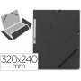 CARPETA Q-CONNECT GOMAS KF02169 CARTON SIMIL-PRESPAN SOLAPAS 320X243 MM NEGRA