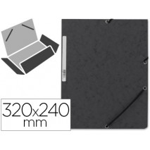 CARPETA Q-CONNECT GOMAS KF02169 CARTON SIMIL-PRESPAN SOLAPAS 320X243 MM NEGRA