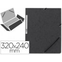 CARPETA Q-CONNECT GOMAS KF02169 CARTON SIMIL-PRESPAN SOLAPAS 320X243 MM NEGRA
