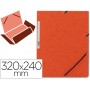 CARPETA Q-CONNECT GOMAS KF02170 CARTON SIMIL-PRESPAN SOLAPAS 320X243 MM NARANJA